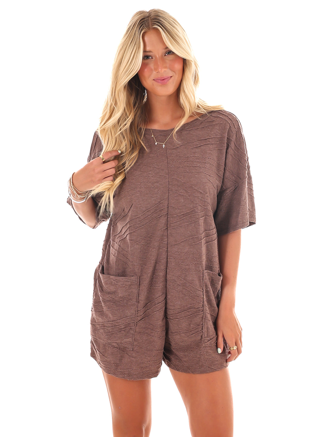 Time for Change Oversized Textured Romper