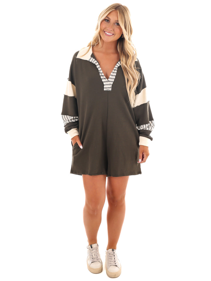 Can't Escape You Collared Romper