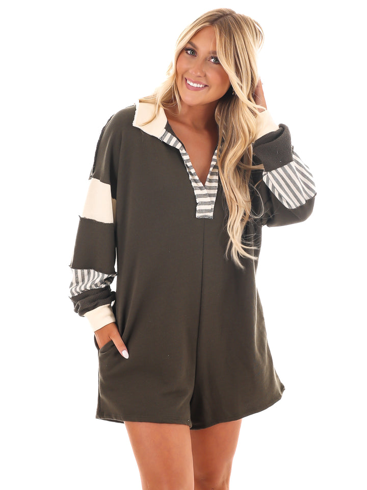 Can't Escape You Collared Romper