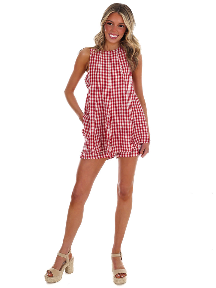 Picnic in the Park Gingham Flare Romper