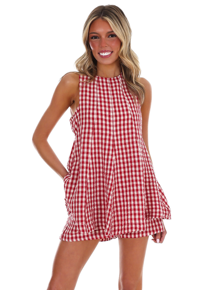 Picnic in the Park Gingham Flare Romper