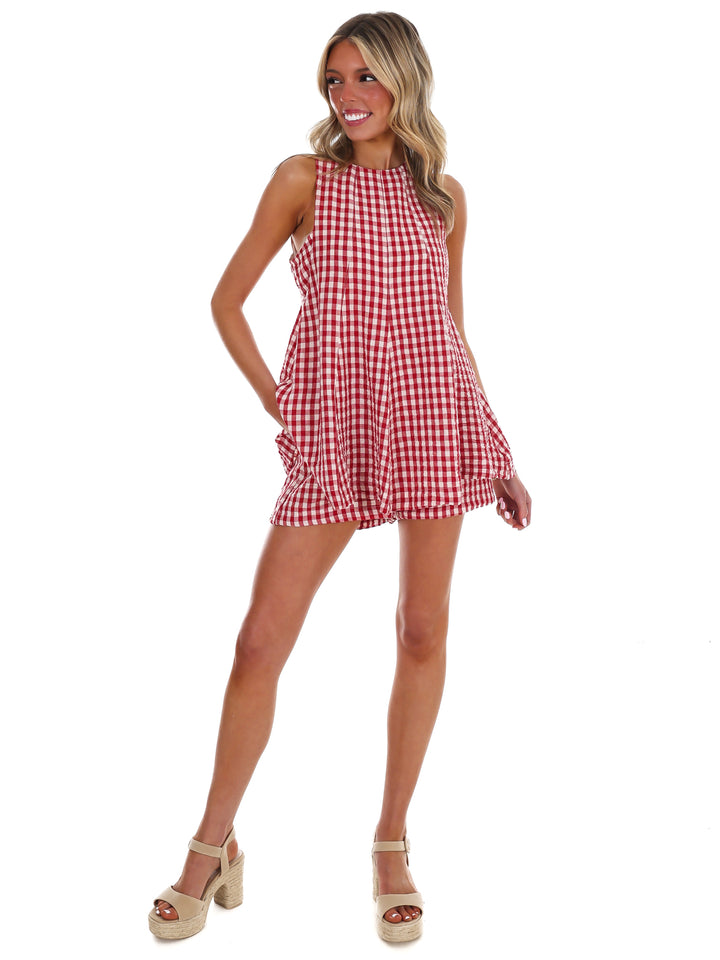 Picnic in the Park Gingham Flare Romper