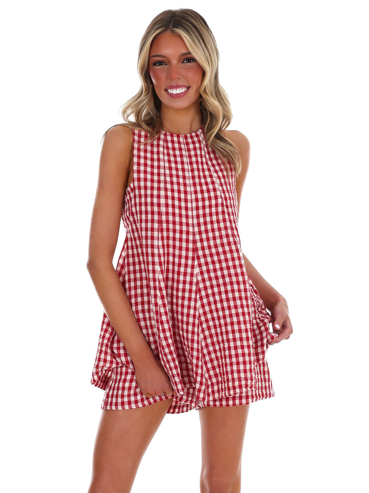 Picnic in the Park Gingham Flare Romper