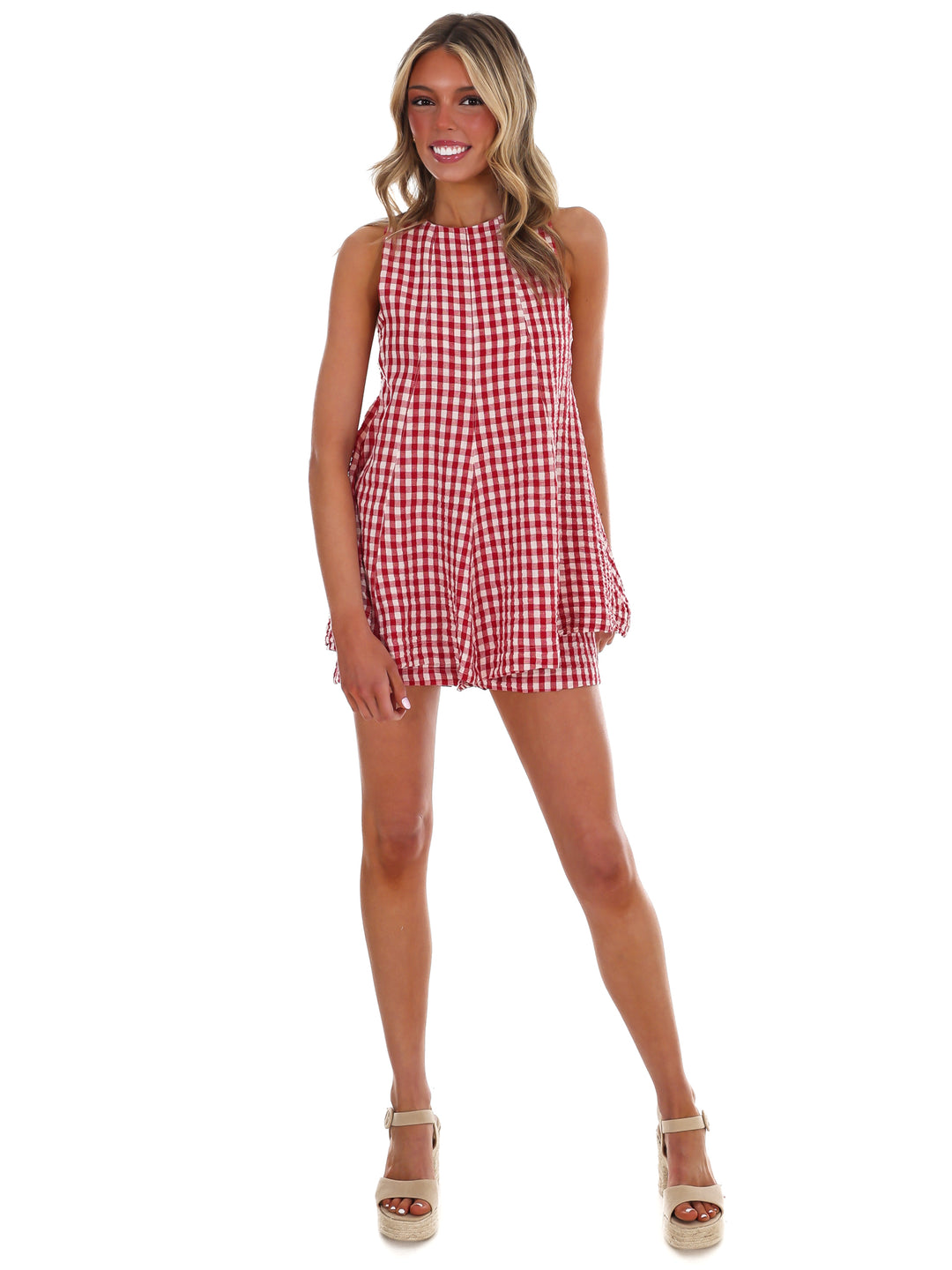 Picnic in the Park Gingham Flare Romper