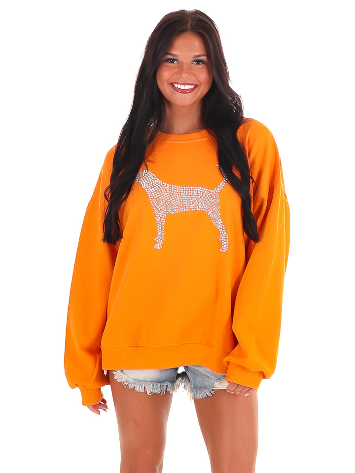 Rhinestone Hound Dog Sweatshirt