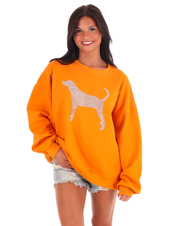 Rhinestone Hound Dog Sweatshirt