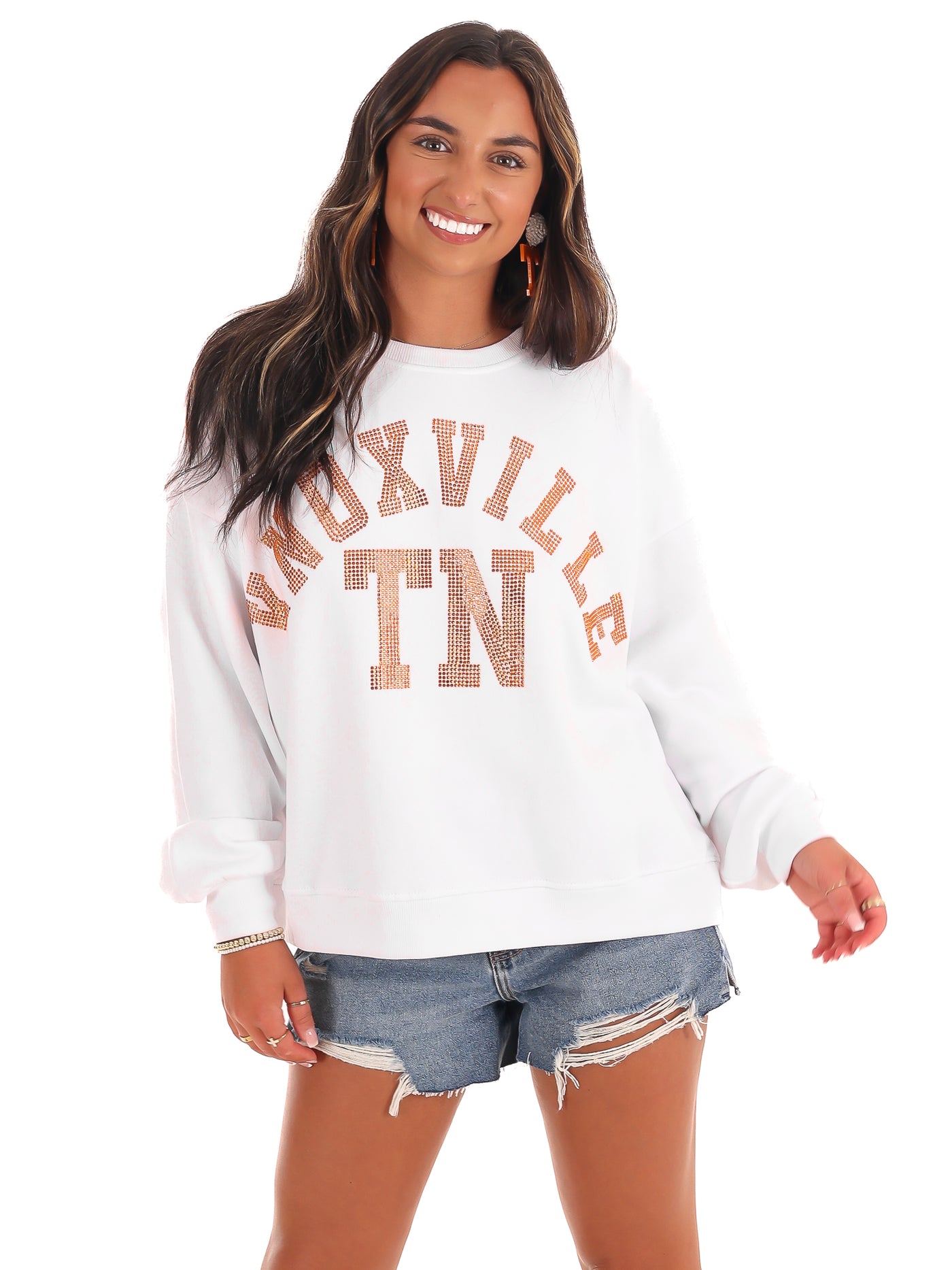 Orange Rhinestone Knoxville Sweatshirt