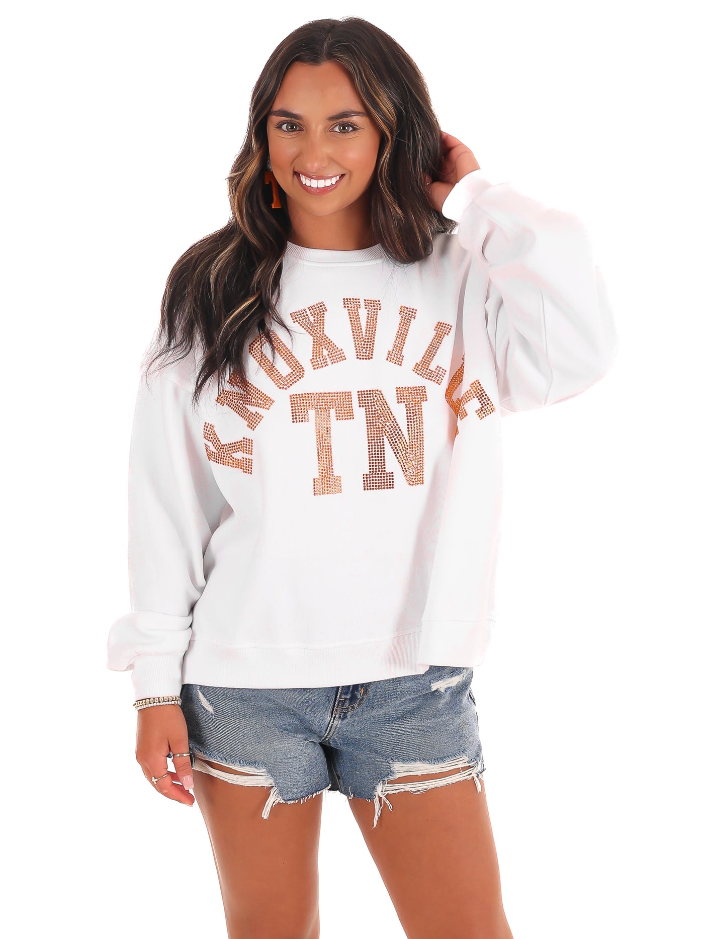 Orange Rhinestone Knoxville Sweatshirt