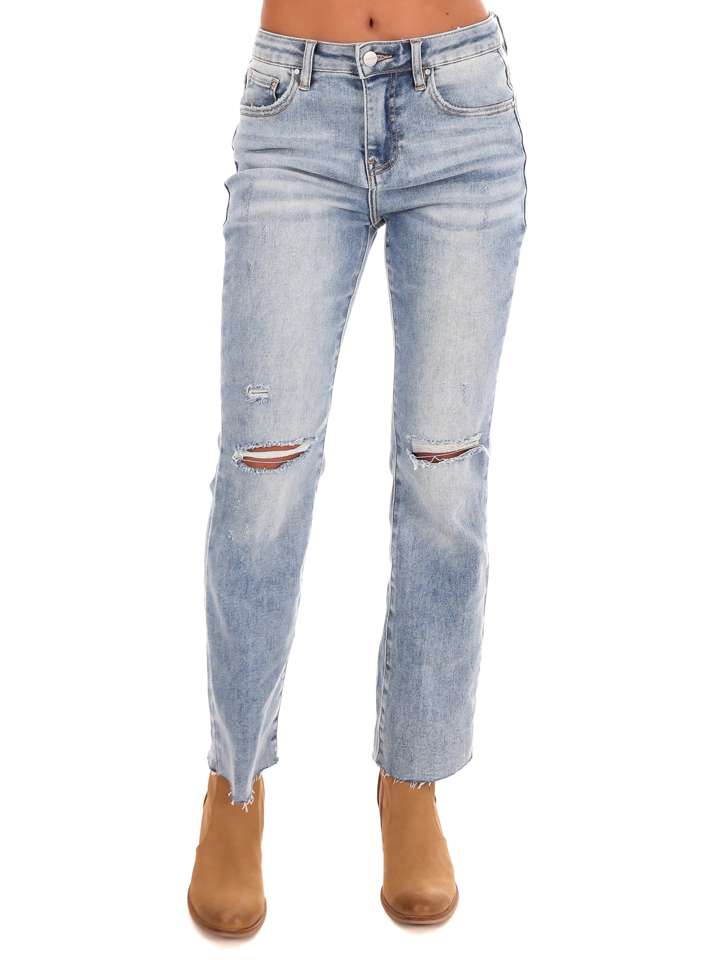 Retro Chic Crop Straight Jeans