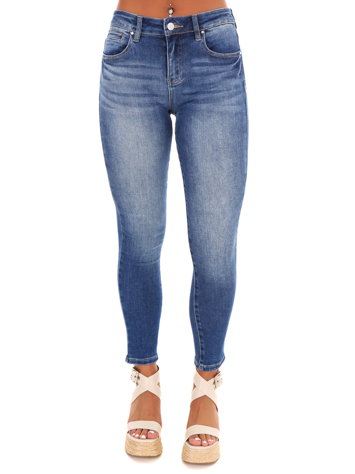 Creating Memories Mid Rise Crop Skinny Jeans