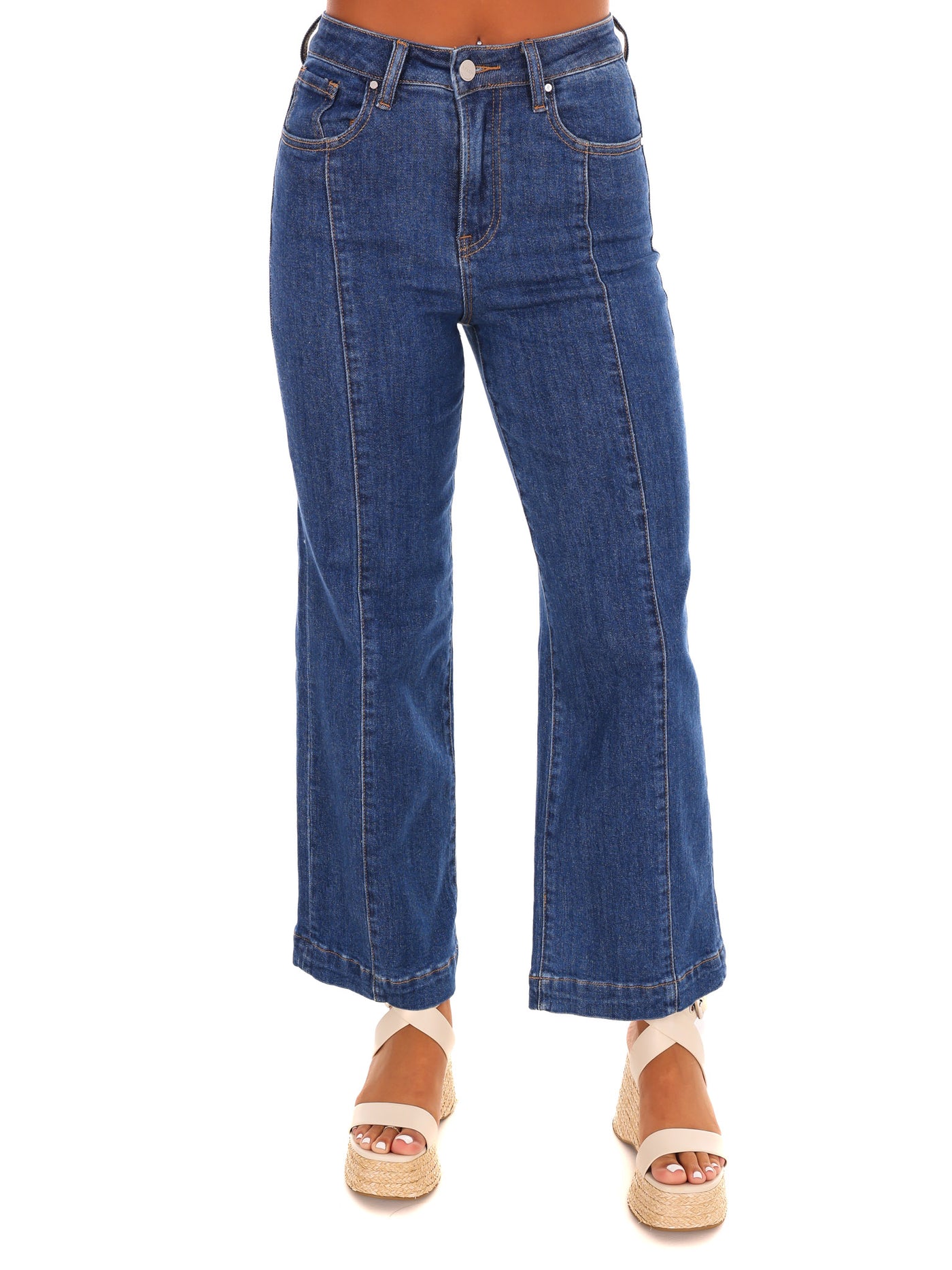 Close Call High Rise Wide Ankle Jeans