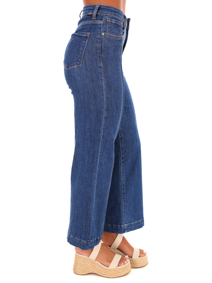 Close Call High Rise Wide Ankle Jeans