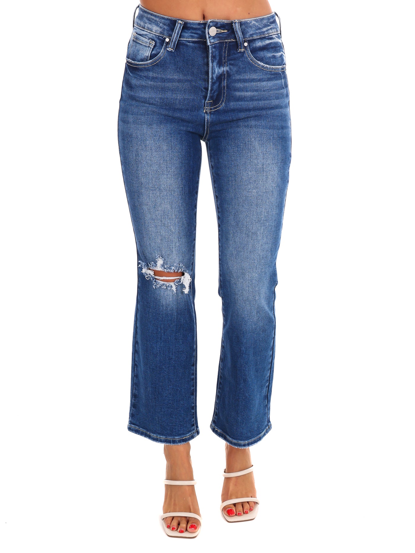 Unapologetically High Rise Crop Flare Jeans