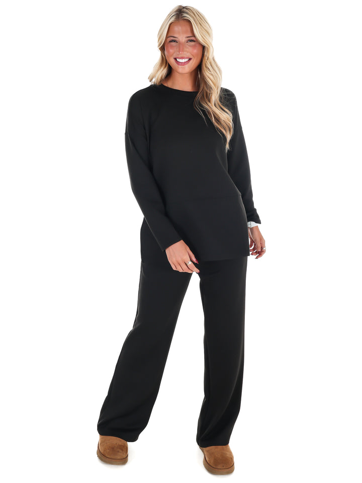 Luxe Scuba Side Slit Two Piece Set Doorbuster