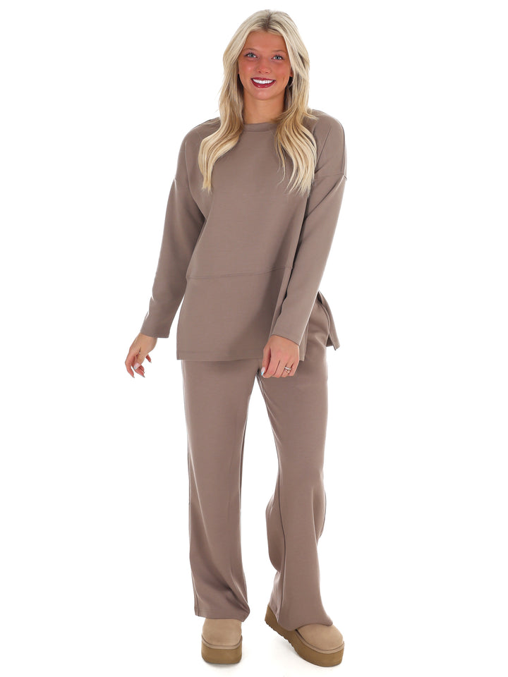 Luxe Scuba Side Slit Two Piece Set Doorbuster