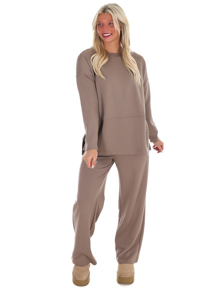 Luxe Scuba Side Slit Two Piece Set Doorbuster