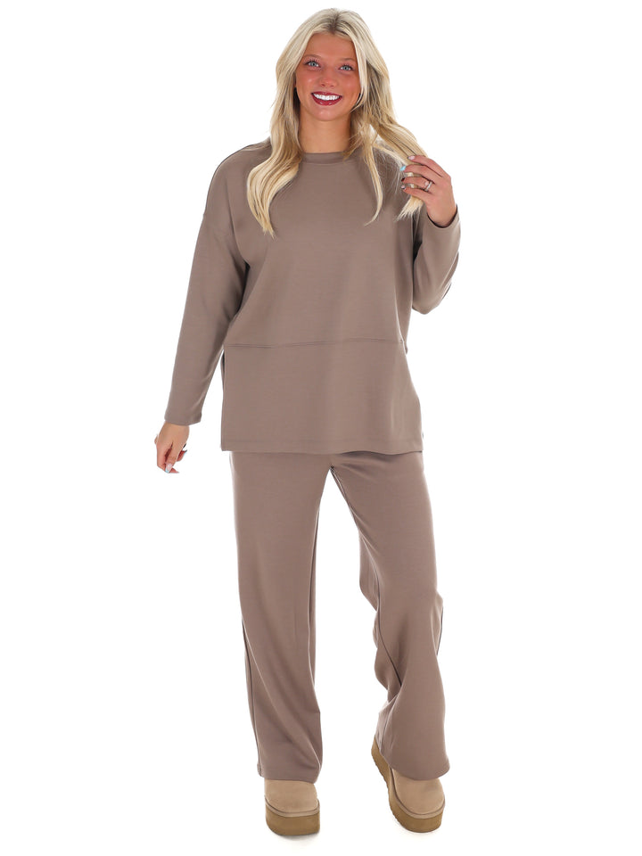 Luxe Scuba Side Slit Two Piece Set Doorbuster