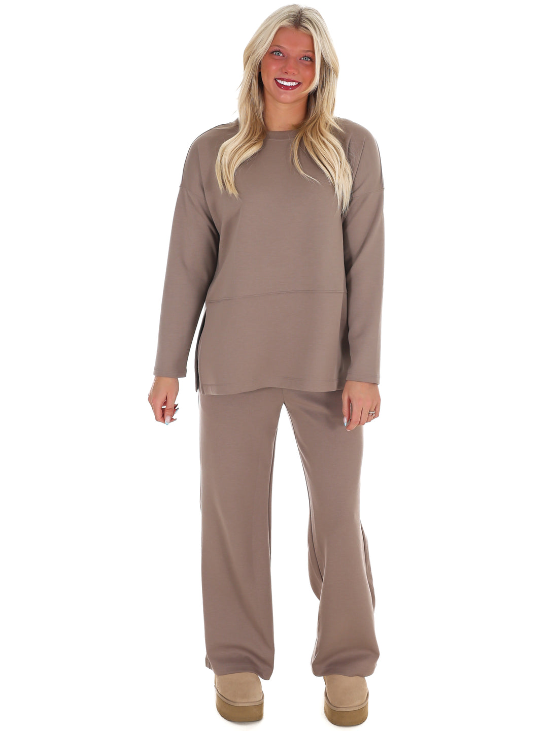 Luxe Scuba Side Slit Two Piece Set Doorbuster