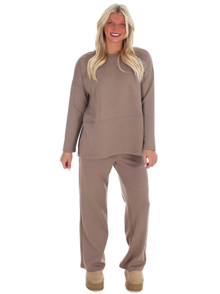 Luxe Scuba Side Slit Two Piece Set Doorbuster