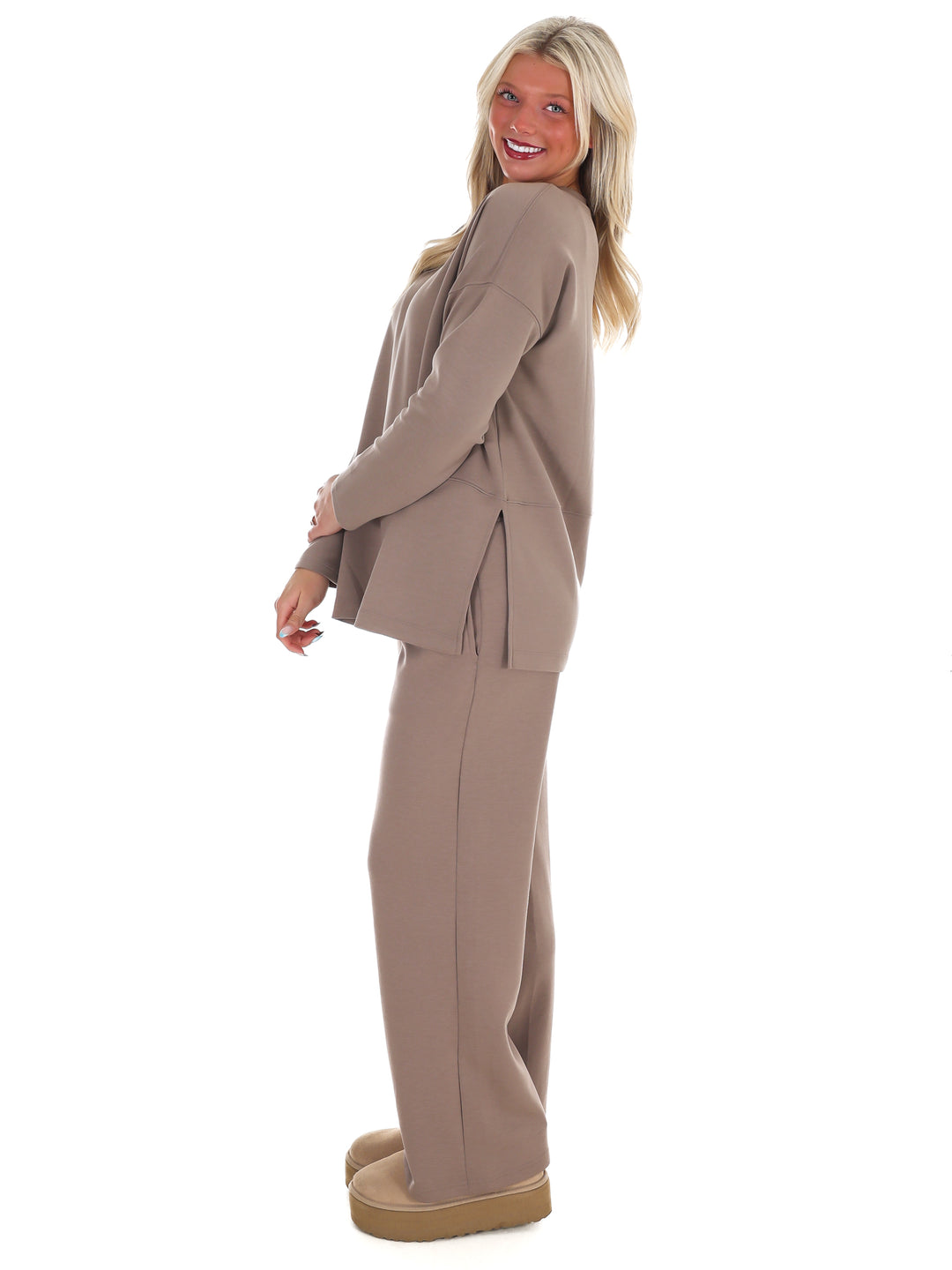 Luxe Scuba Side Slit Two Piece Set Doorbuster