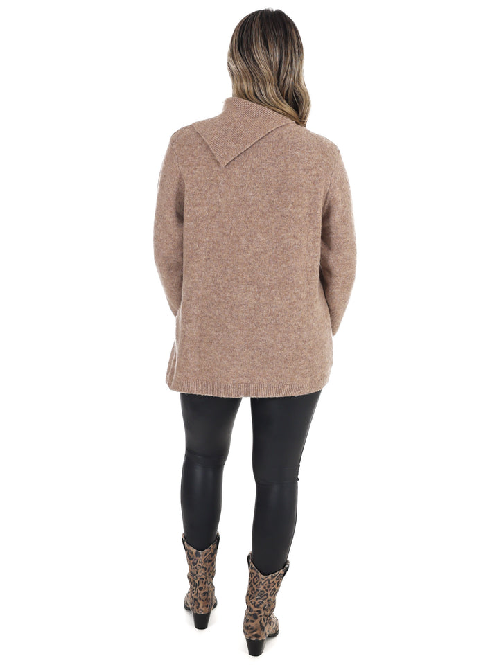 Right on Schedule Mock Neck Sweater