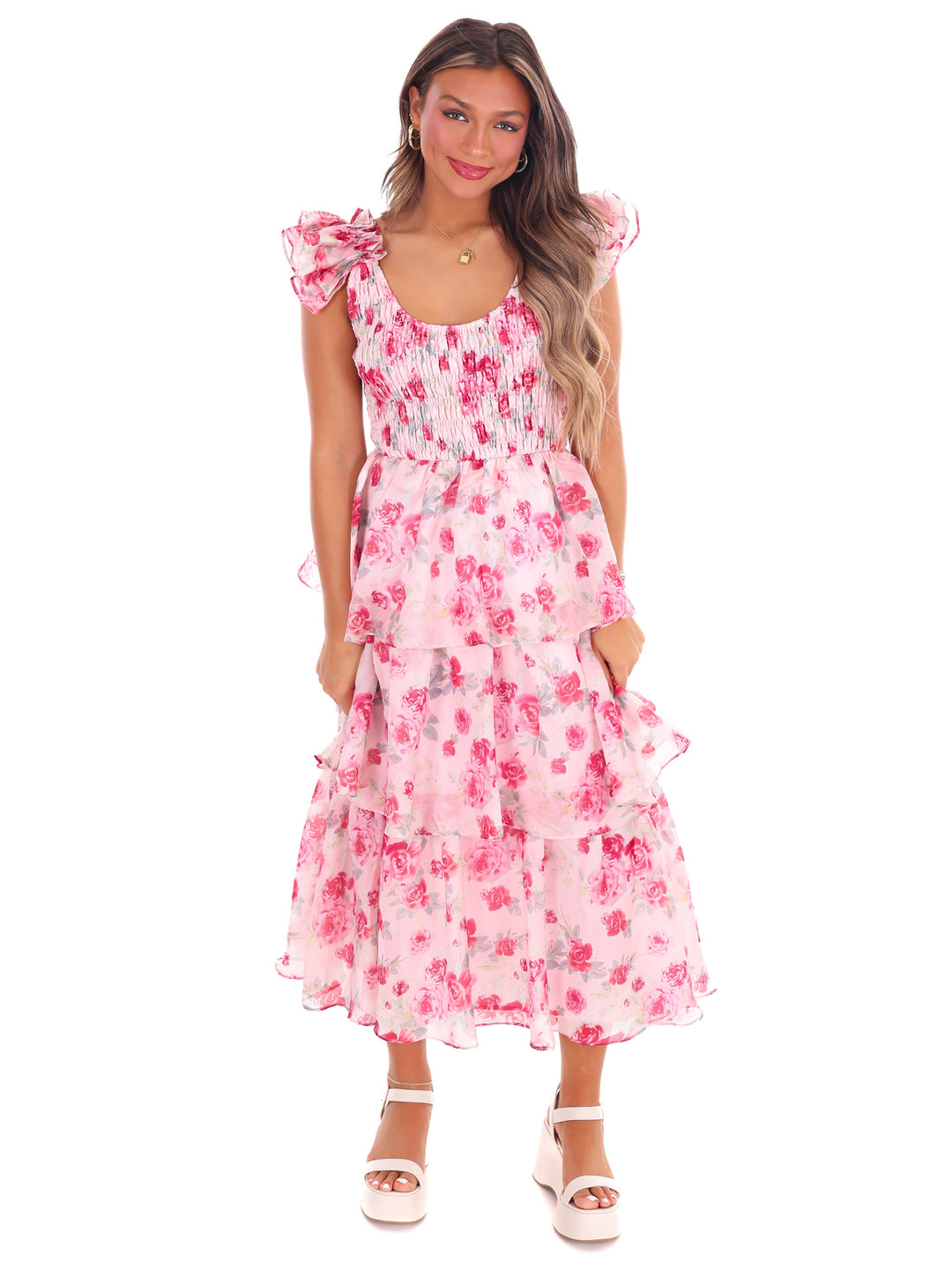 Reckless Love Floral Midi Dress