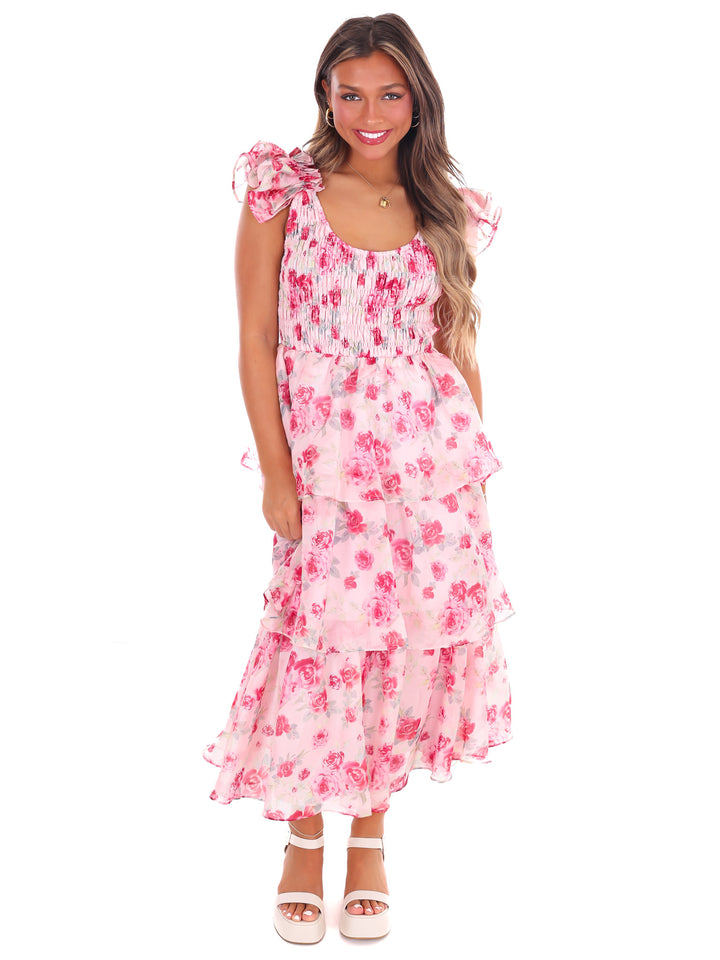 Reckless Love Floral Midi Dress