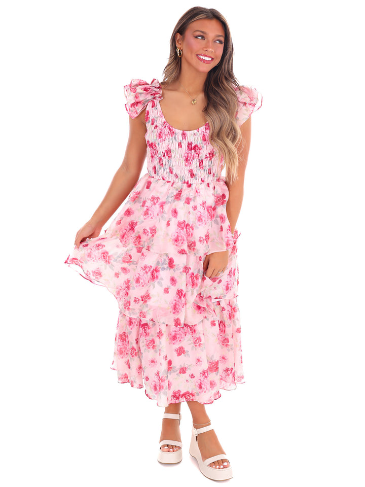 Reckless Love Floral Midi Dress