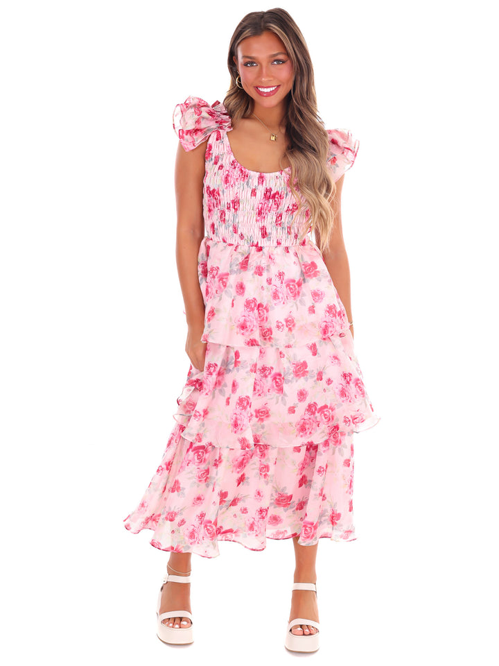 Reckless Love Floral Midi Dress