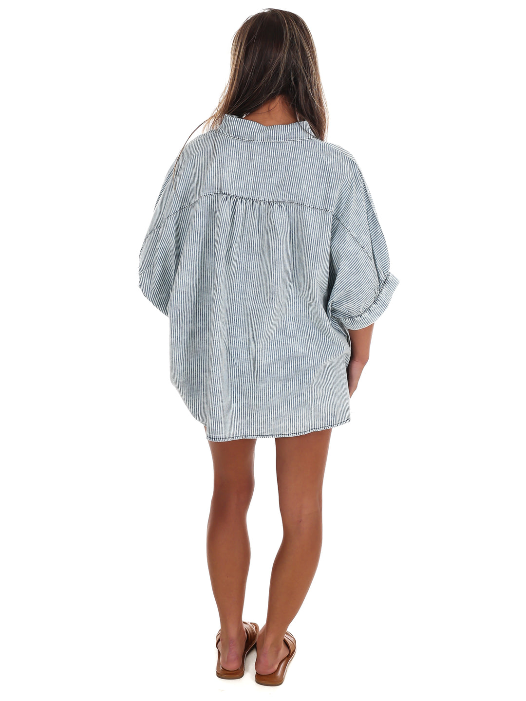 Prairie Skys Striped Button Down Top