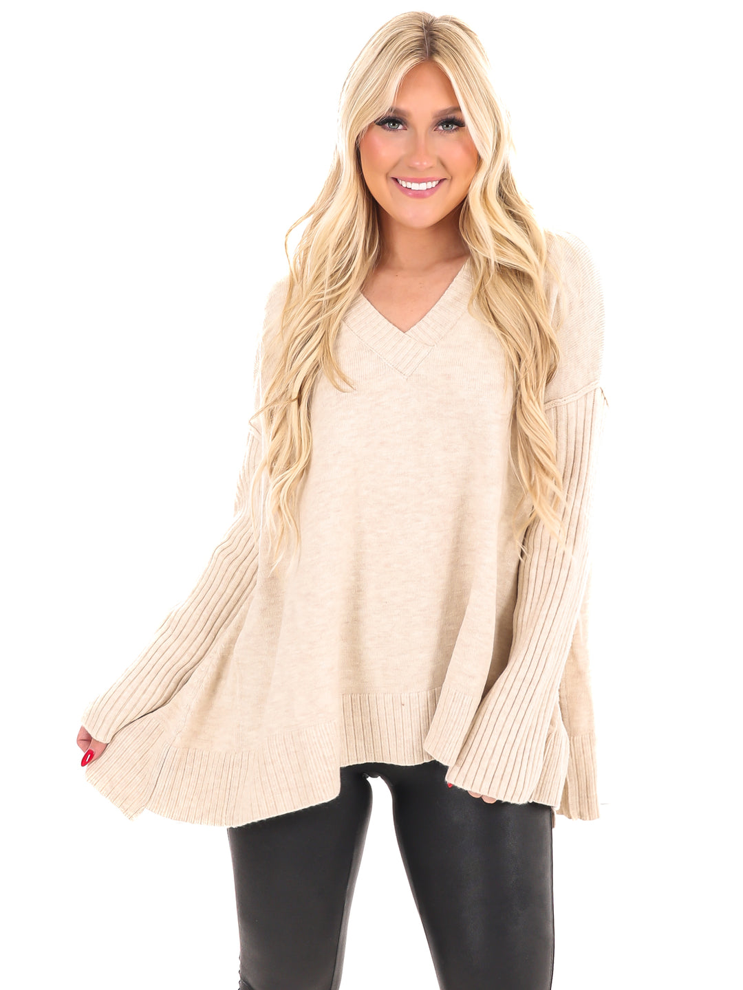 Find the Answer Oversized Ribbed Sweater
