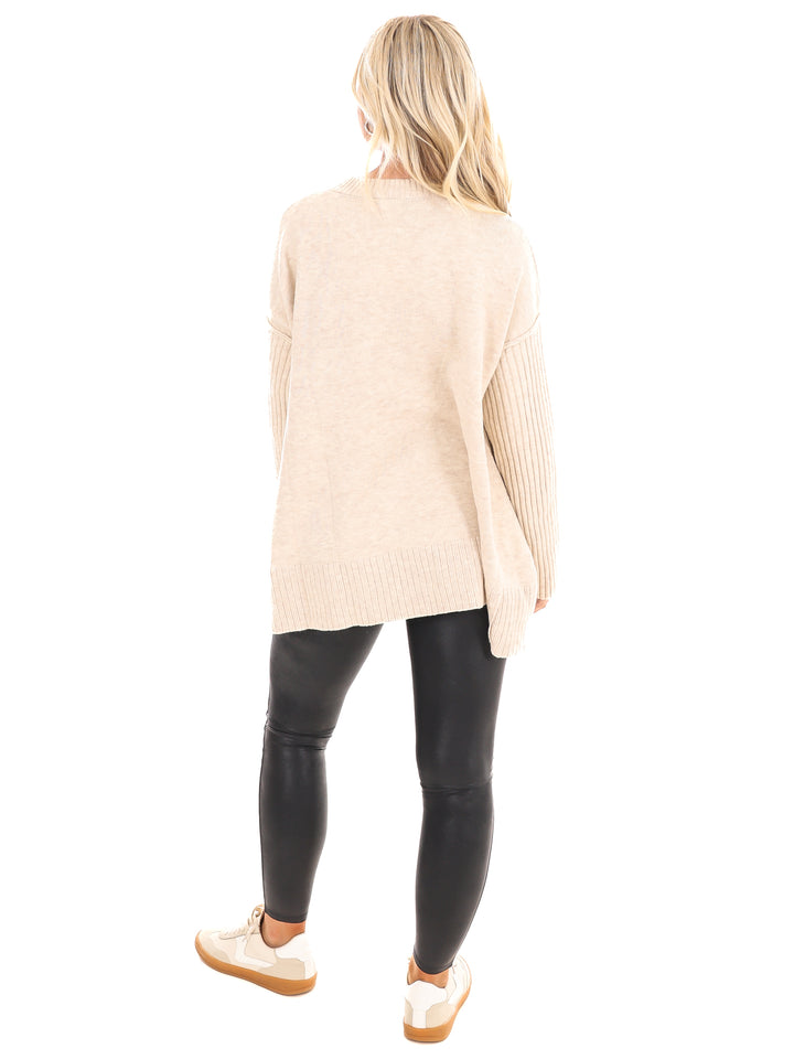 Find the Answer Oversized Ribbed Sweater