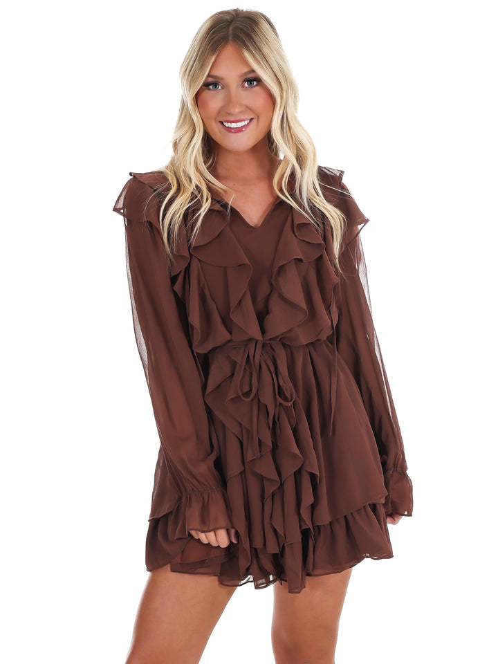 Soft Whisper Ruffle Mini Dress