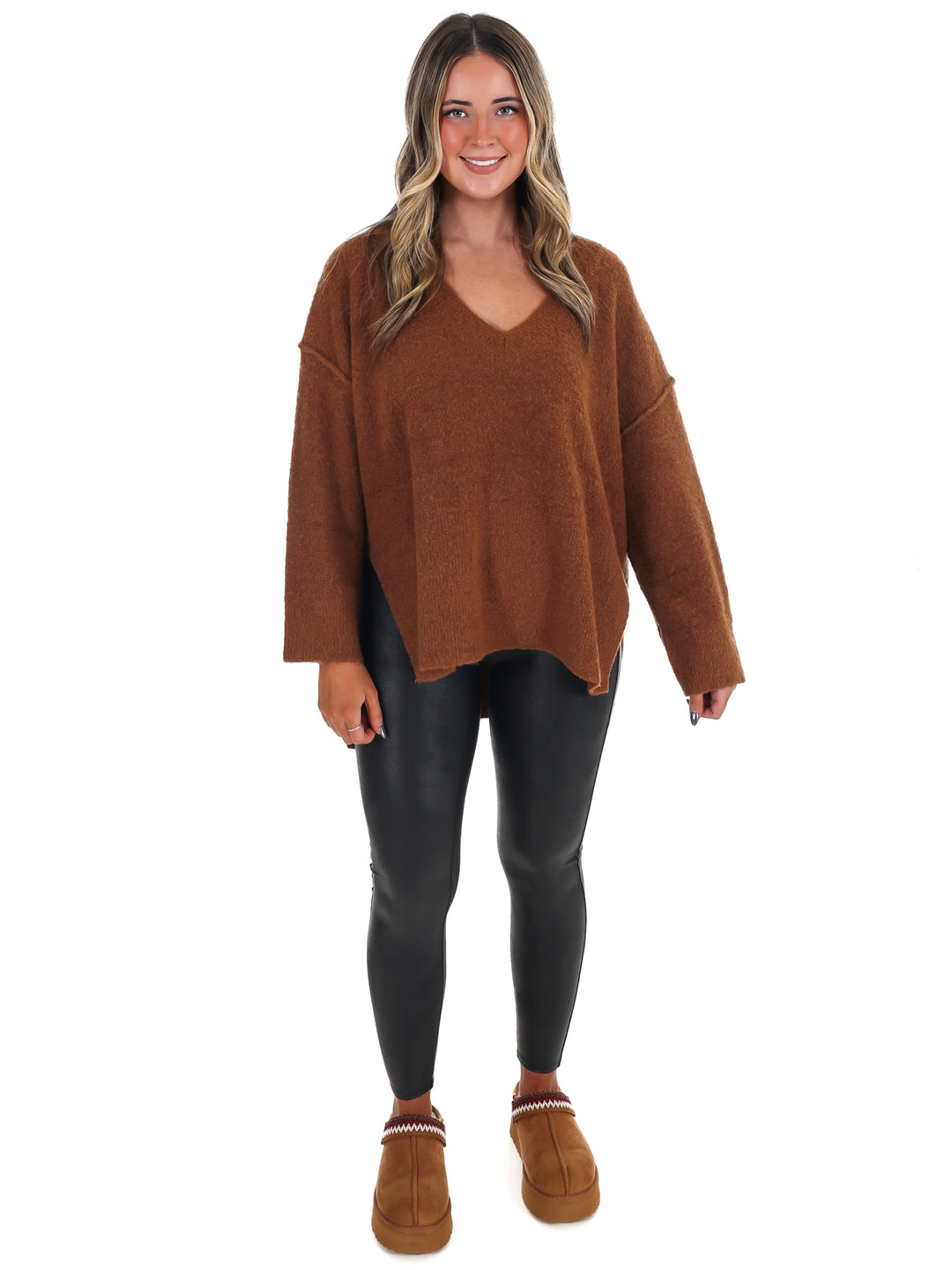 Laidback Daze Oversized V-Neck Sweater