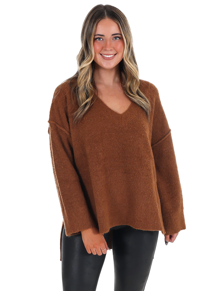 Laidback Daze Oversized V-Neck Sweater