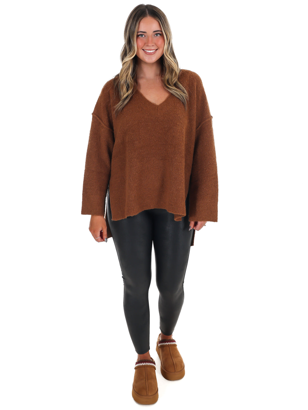 Laidback Daze Oversized V-Neck Sweater