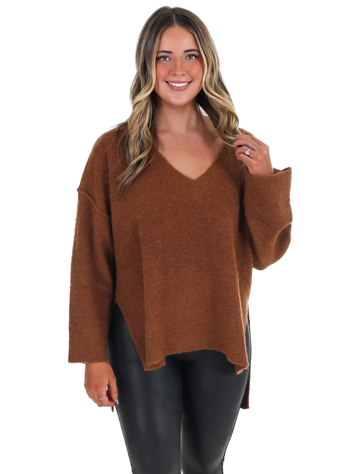 Laidback Daze Oversized V-Neck Sweater