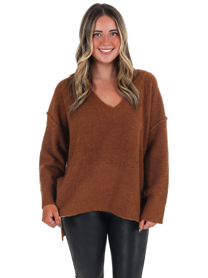 Laidback Daze Oversized V-Neck Sweater
