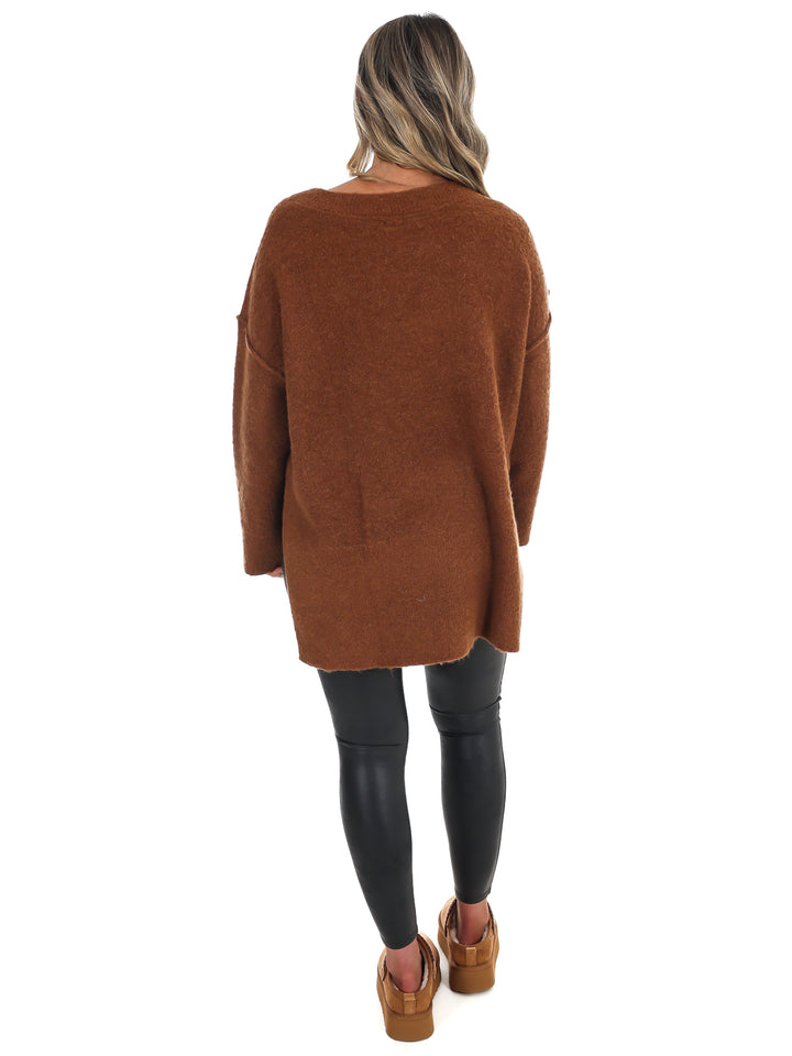 Laidback Daze Oversized V-Neck Sweater