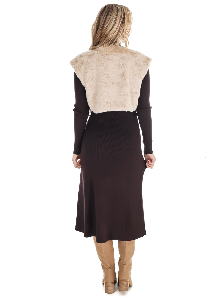 Wavy Faux Fur Bolero Vest