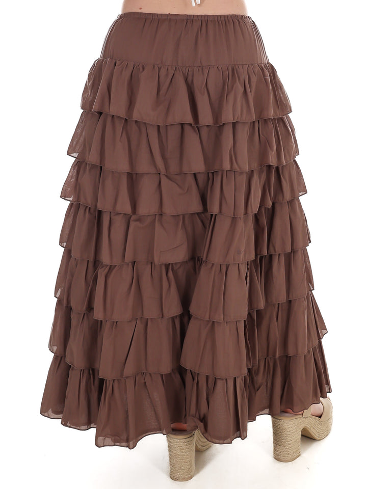 Wish I Knew You Ruffle Maxi Skirt