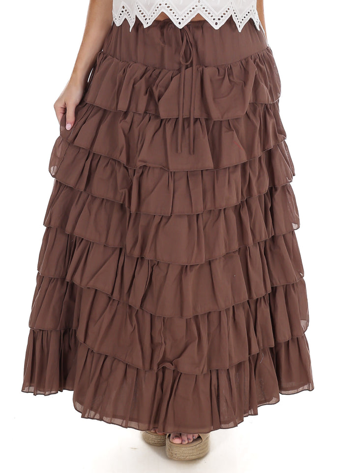 Wish I Knew You Ruffle Maxi Skirt