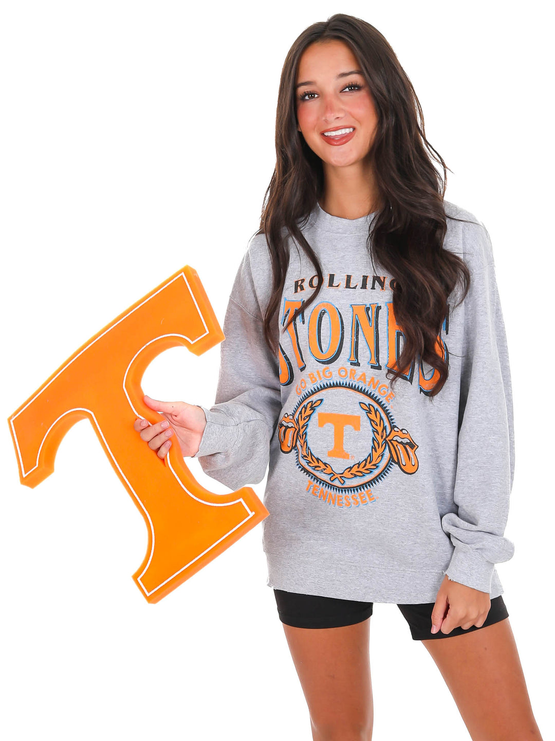 Rolling Stones Tennessee Volunteers College Seal Thrifted Sweatshirt