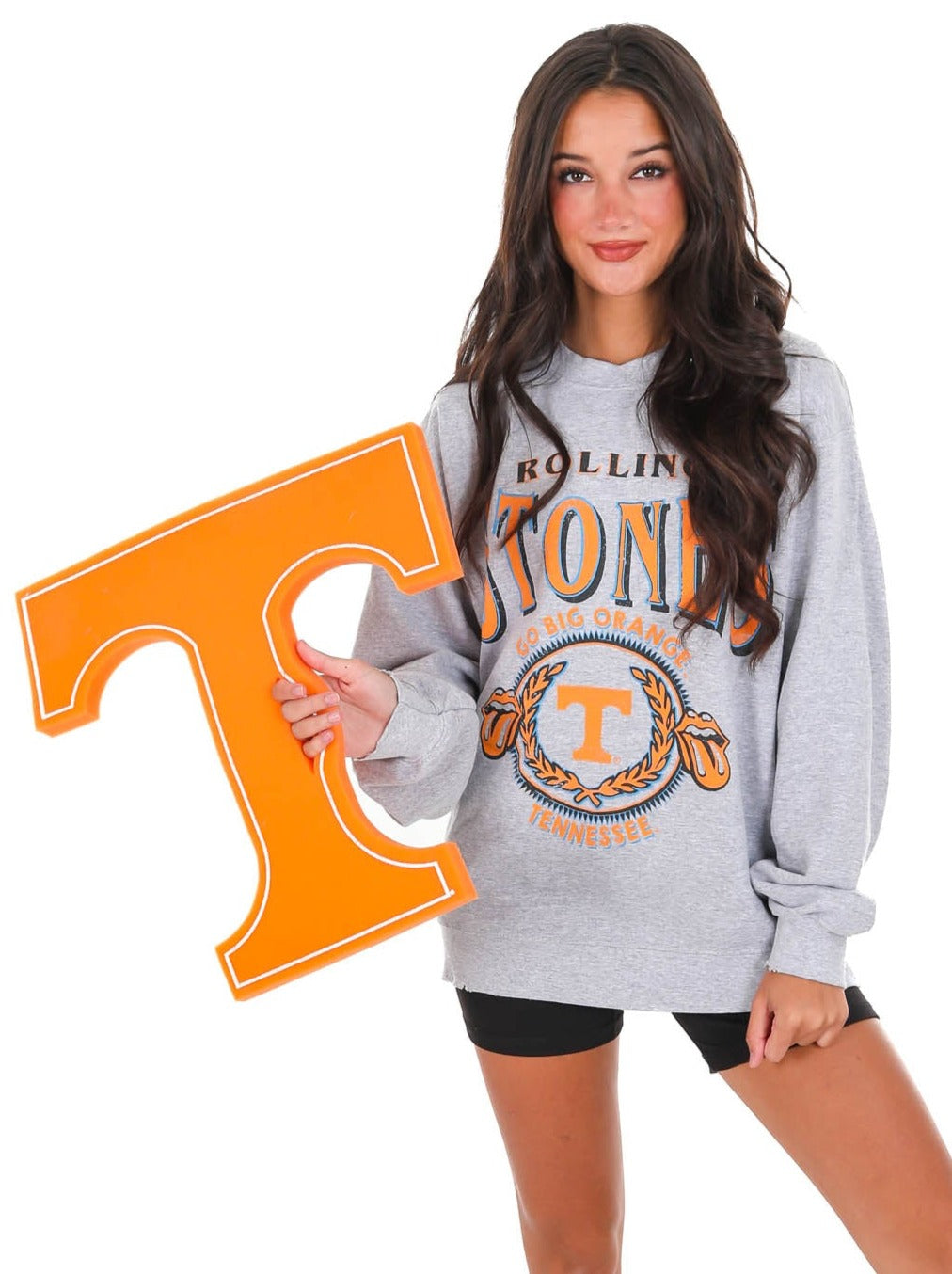 Rolling Stones Tennessee Volunteers College Seal Thrifted Sweatshirt