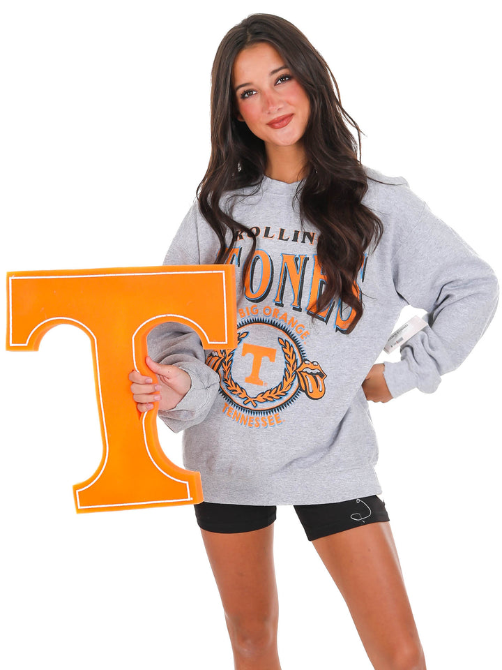 Rolling Stones Tennessee Volunteers College Seal Thrifted Sweatshirt