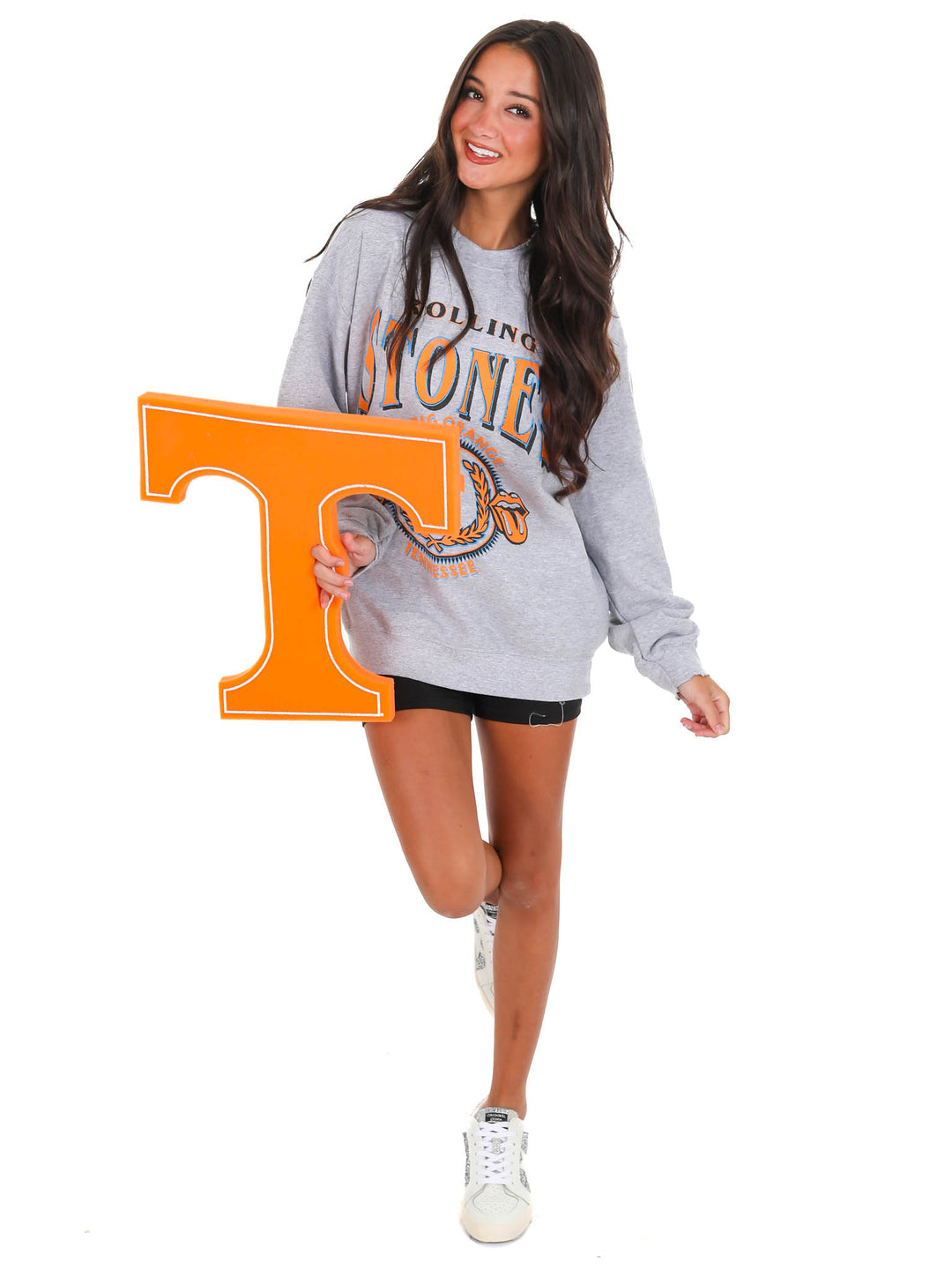 Rolling Stones Tennessee Volunteers College Seal Thrifted Sweatshirt