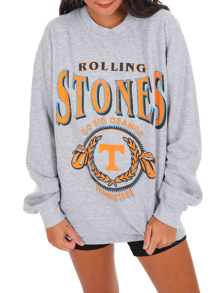 Rolling Stones Tennessee Volunteers College Seal Thrifted Sweatshirt