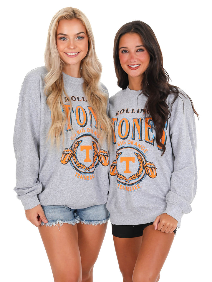 Rolling Stones Tennessee Volunteers College Seal Thrifted Sweatshirt