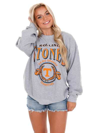 Rolling Stones Tennessee Volunteers College Seal Thrifted Sweatshirt