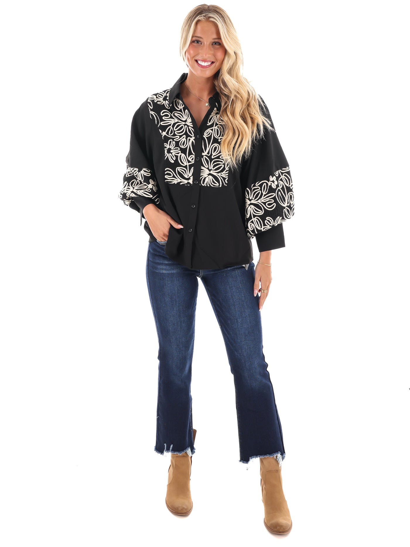 Floral Flourish Embroider Top